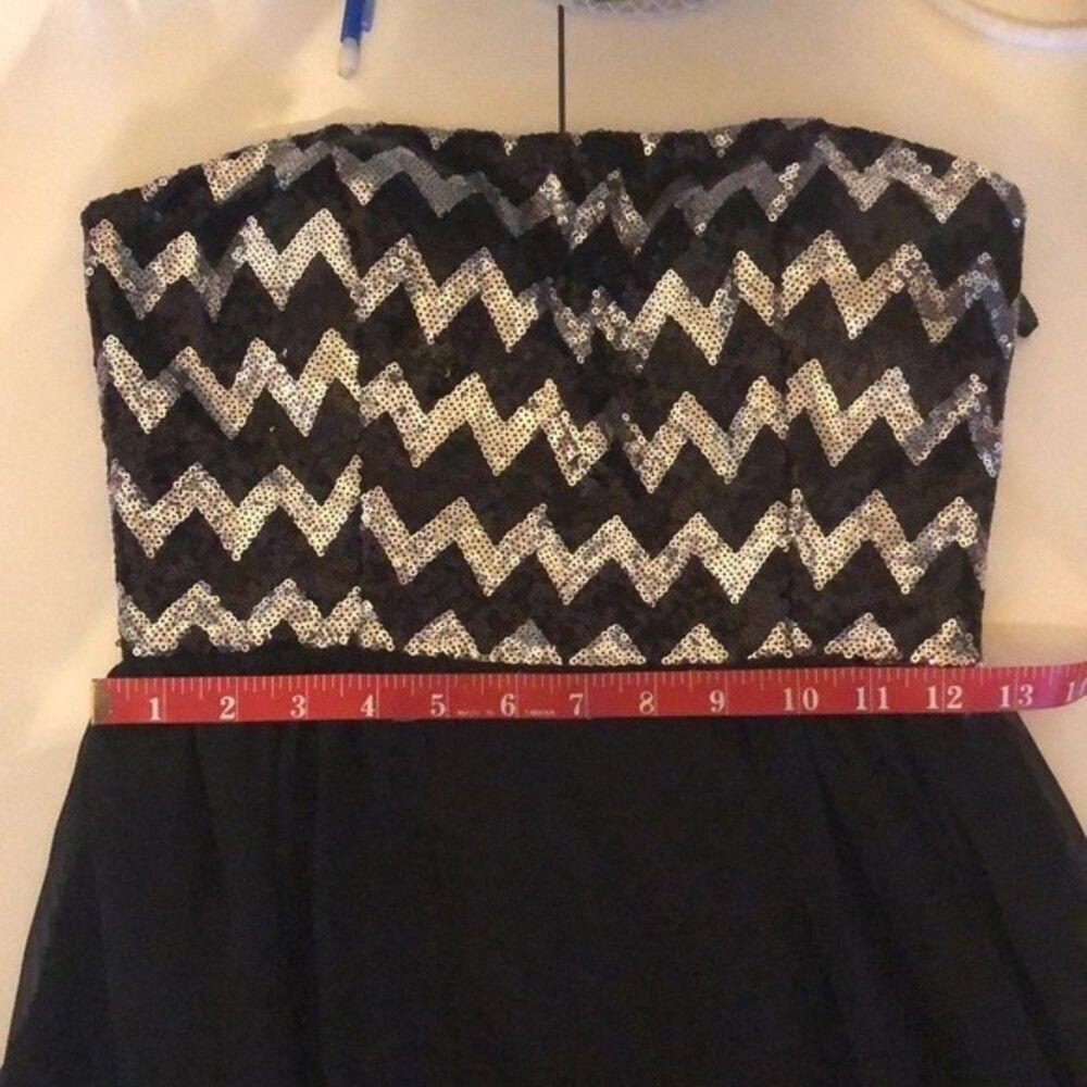 Elegant Black Strapless Jumpsuit with Sequin Top - Size 3/4 - Picture 5 of 6